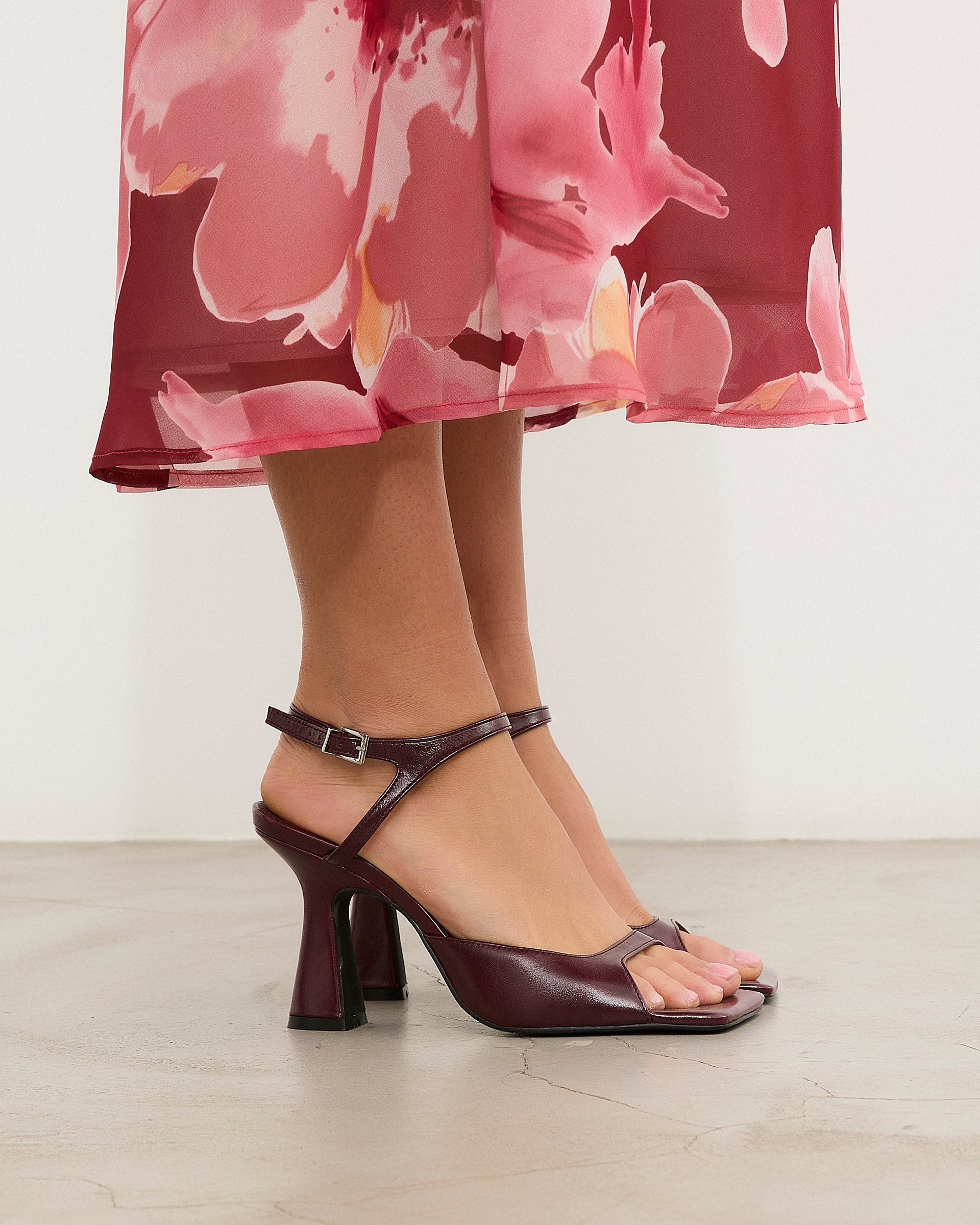 MIM Sandalia de tacón Adele Burdeos