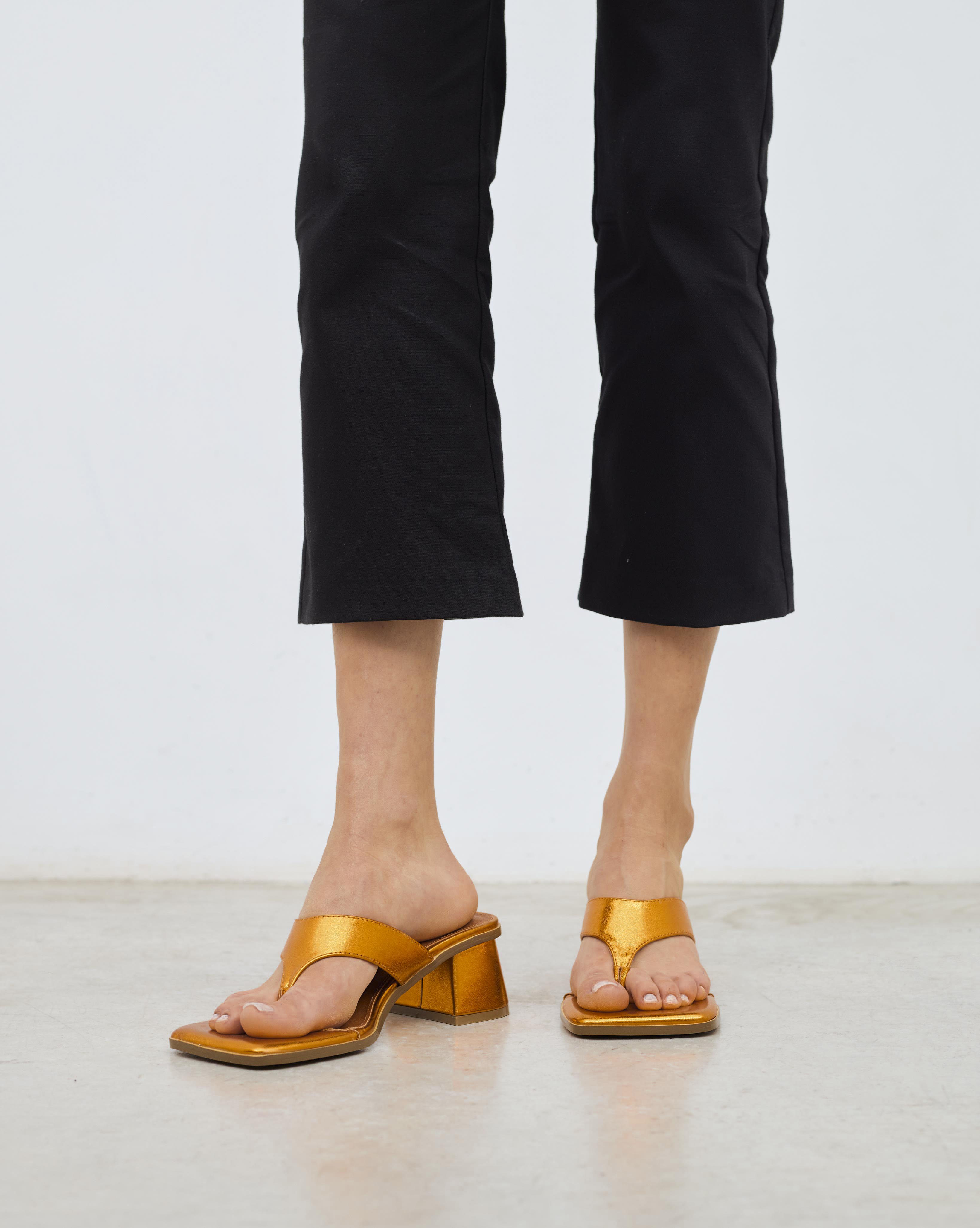 MIM Sandalia de tacón MILA NARANJA METALIZADO