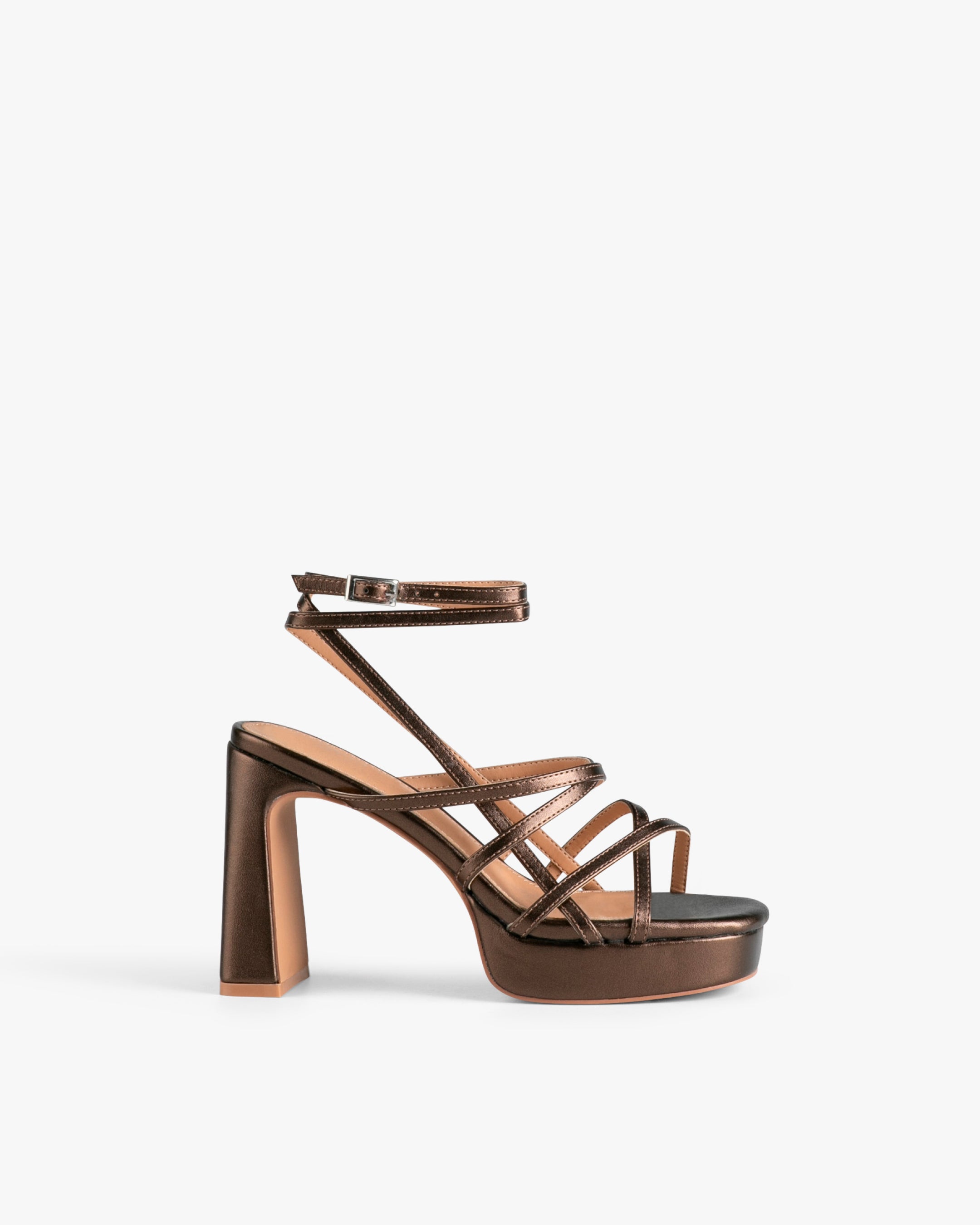 MIM Sandalia de tacón NORI TOPO METALIZADO