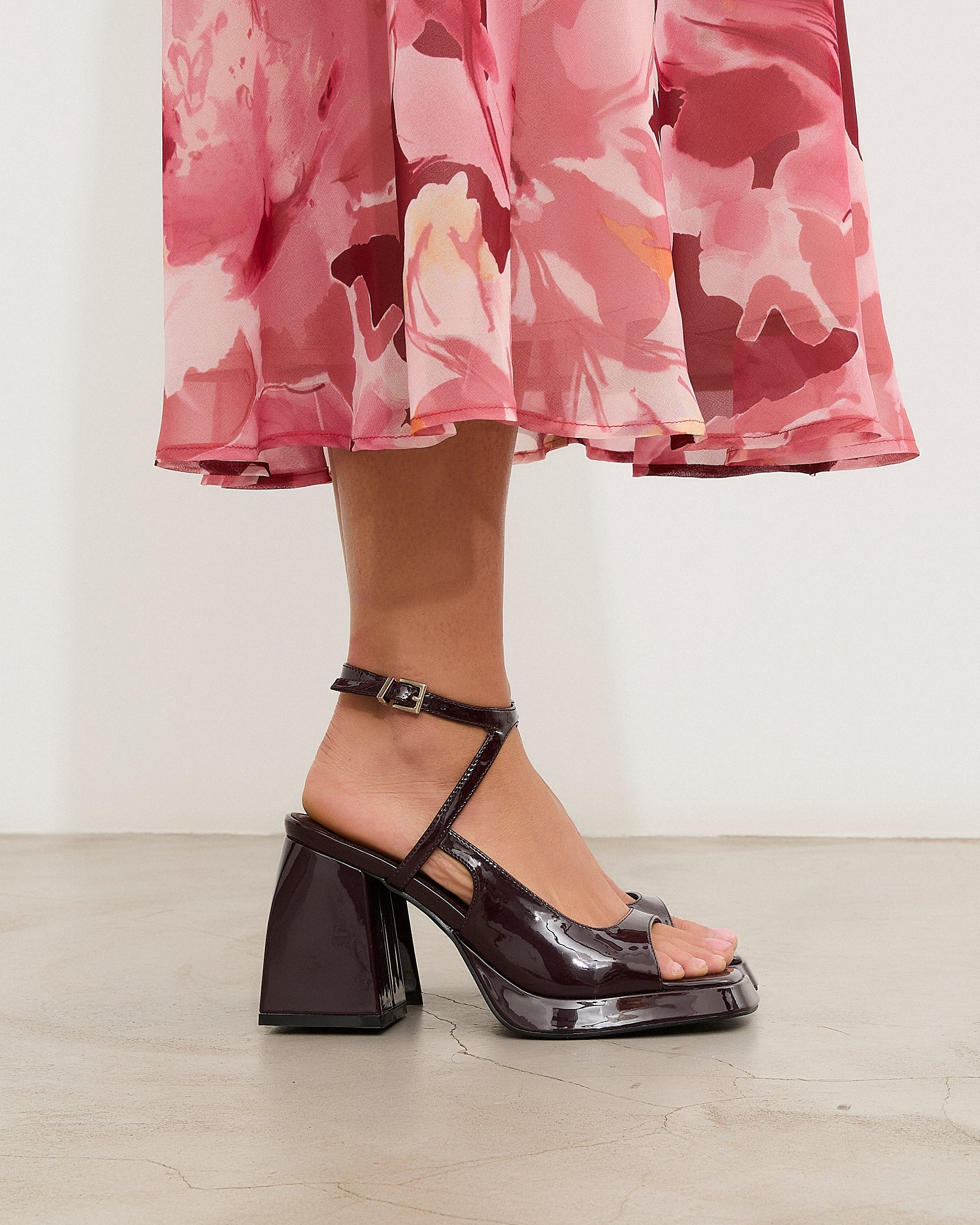 MIM Sandalia de tacón Sunne Burdeos